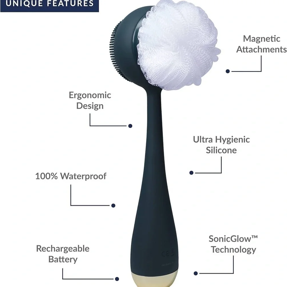 PMD Clean Body Smart Body Cleansing Device with Silicone Brush Three Attachments